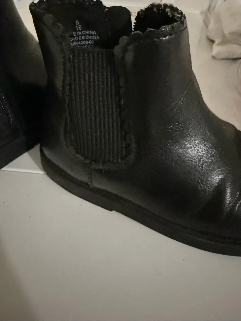 Old Navy Kids Black Chelsea Boots with Side Zipper